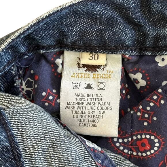 Antik Denim Bronson Slim Fit Embroidered Distressed Jeans Size 30 x 36 NWT $275 - Picture 9 of 10